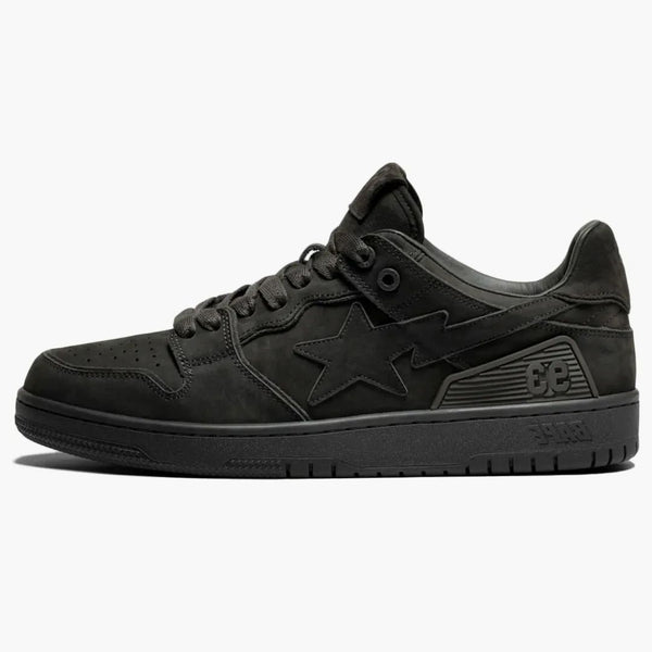 En badape bape sk8 sta trippel svart nubuck