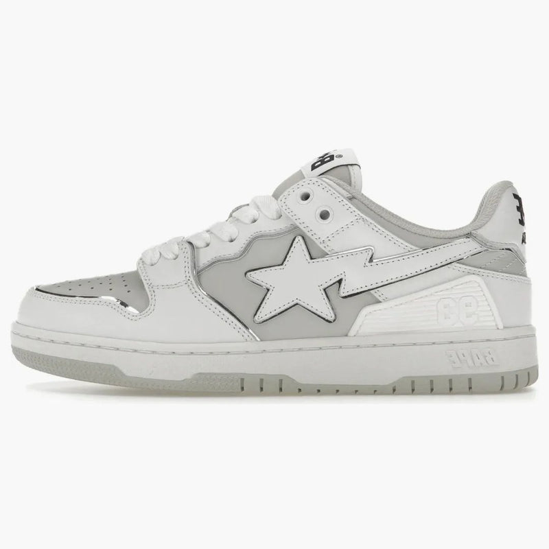Kąpiel małpa bape sk8 sta biały srebrny szary