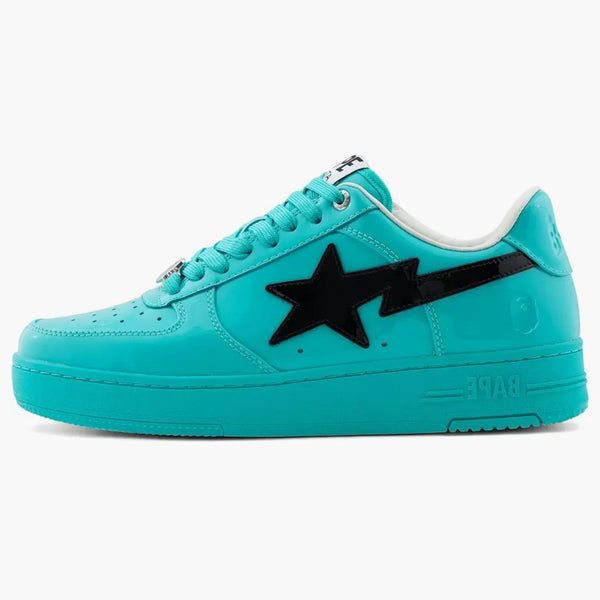 A Bathing Ape Bape Sta #1 Turquoise Blue Black Patent Leather