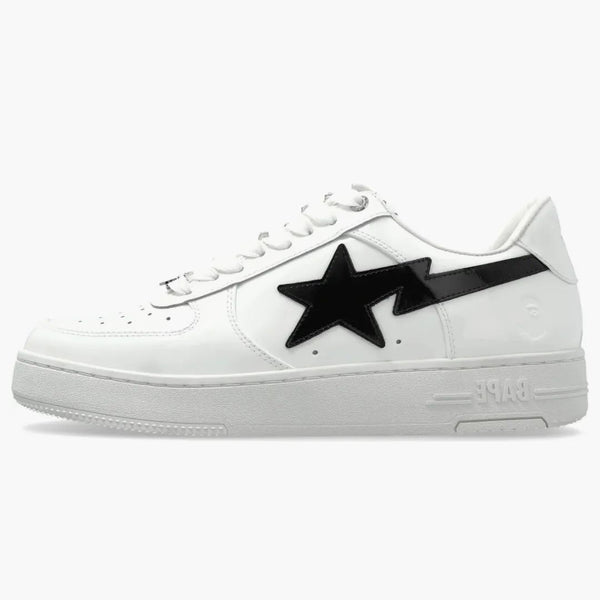 A Bathing Ape Bape Sta #1 White Black Patent Leather