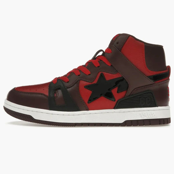 A Bathing Ape Bape Sta 93 Hi Red Burgundy