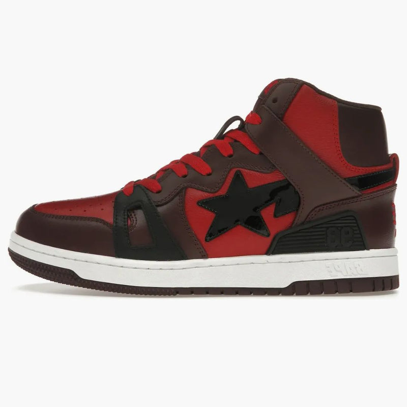 A Bathing Ape Bape Sta 93 Hi Red Burgundy