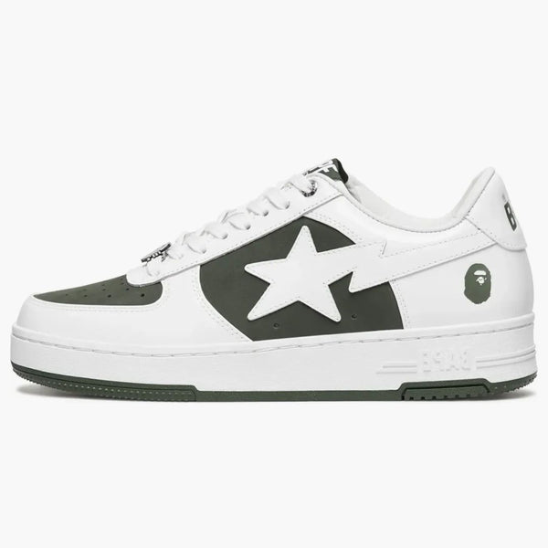 A Bathing Ape Bape StA Low #6 White olive drab