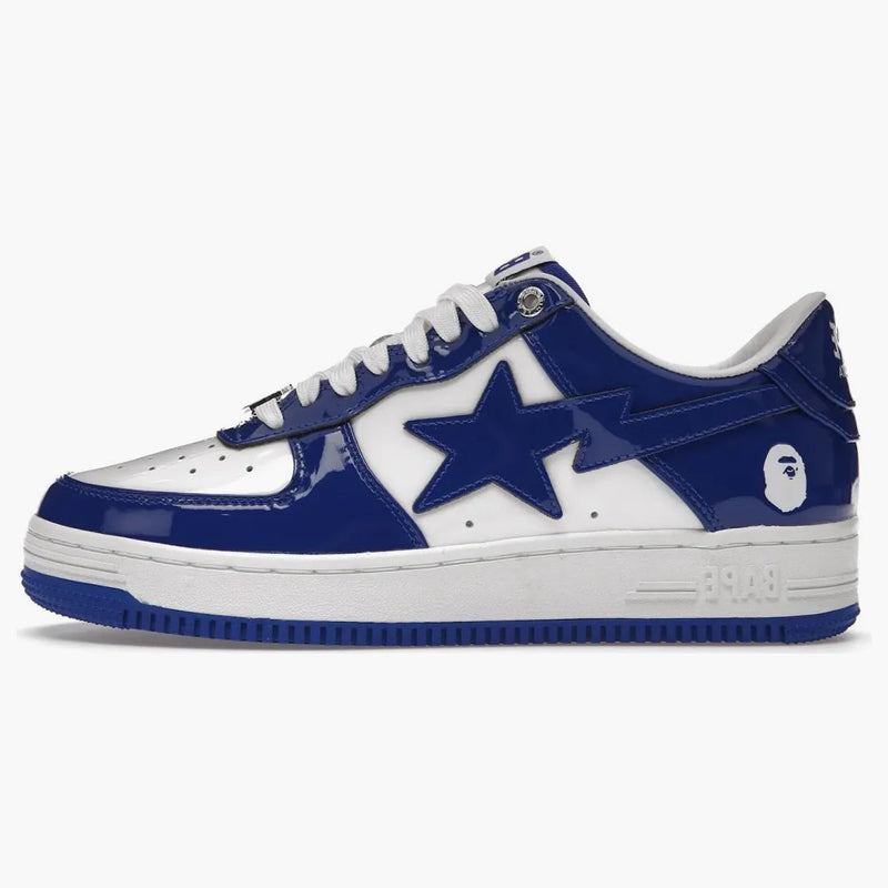 Koupací lidoop Bape Sta Patent Leather White Blue (2023)