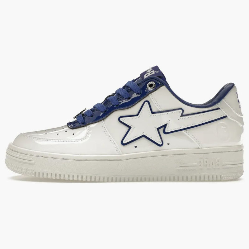 Koupací lidoop Bape Sta Patent Leather White Blue