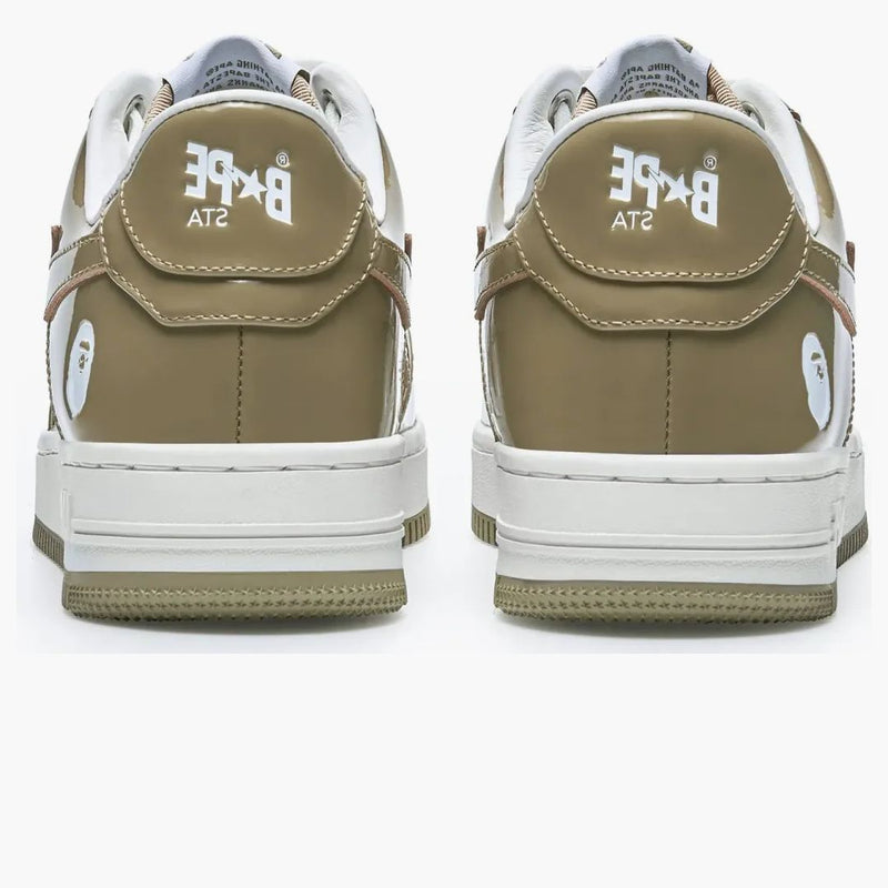 A Bathing Ape Bape Sta Patent Leather White Khaki (2023)