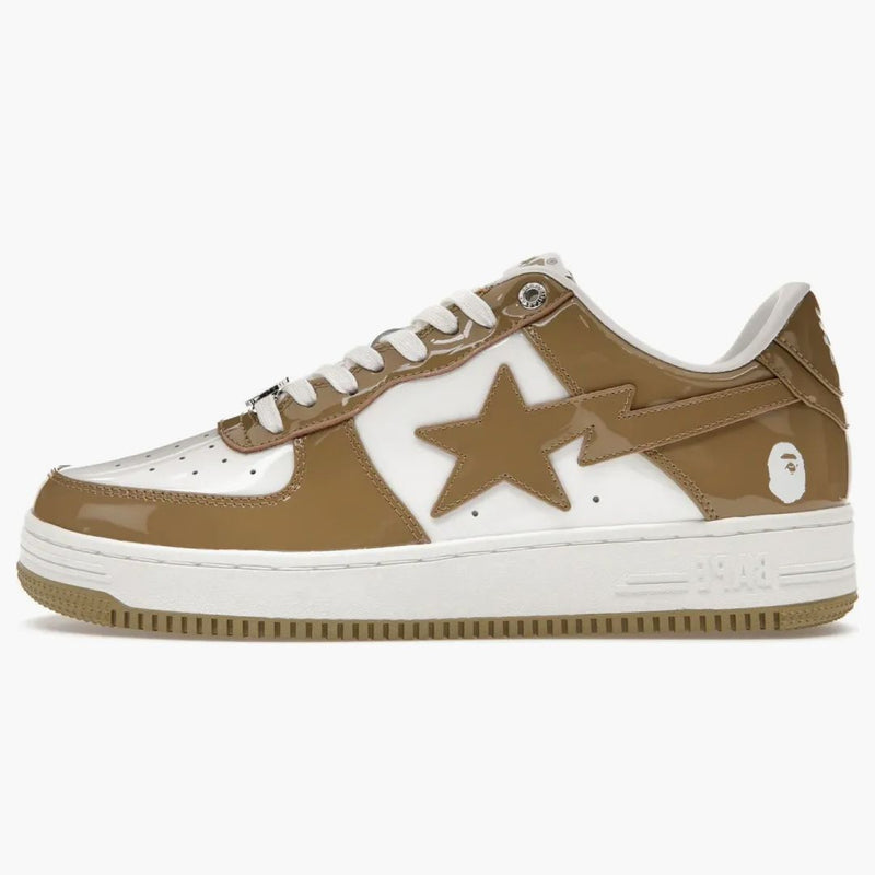 A Bathing Ape Bape Sta Patent Leather White Khaki (2023)