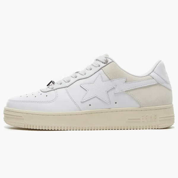 A Bathing Ape Bape Sta Low Suede Heel White
