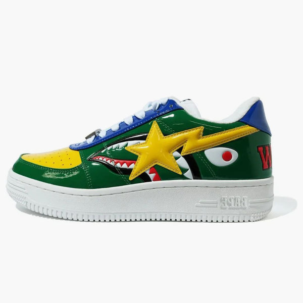 A Bathing Ape Bape Sta Low M2 20th Anniversary Patent Green Shark