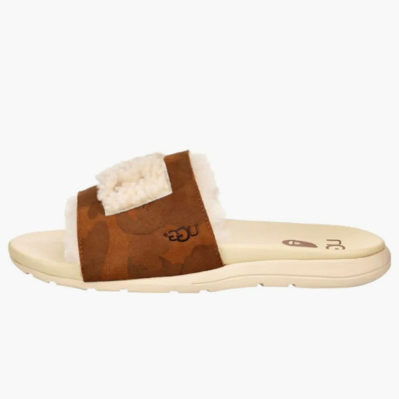 Ugg Xavier Fur Logo Slide A Bathing Ape Chestnut