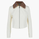 Giacca in pelle di agguato in pelle multi