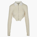 Ambush Monogram Jacquard Cropped Jacket White