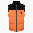 Ami Paris Chest Logo-Print Padded Jacket Black/Orange