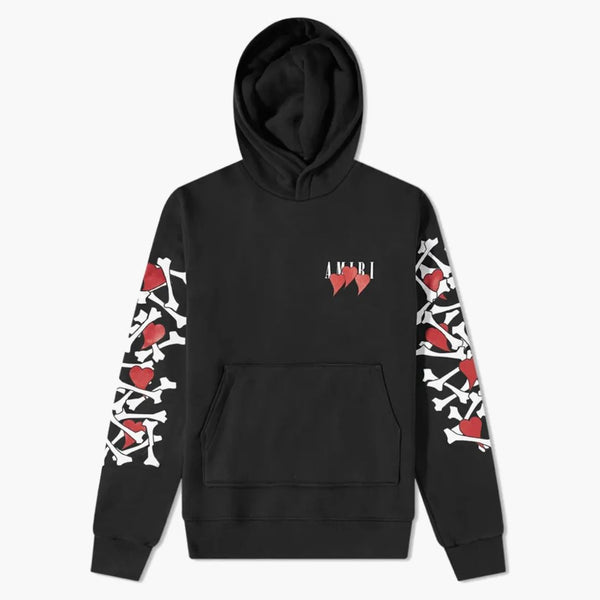 Amiri 3 Hearts Bones Hoodie Black