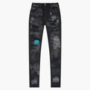 Amiri all over repair jeans aged black