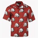 Amiri All Over Skull Bowling Shirt Red