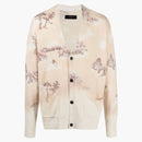 Amiri Aloha Bleached Cashmere Cardigan Sweater Canary Yellow