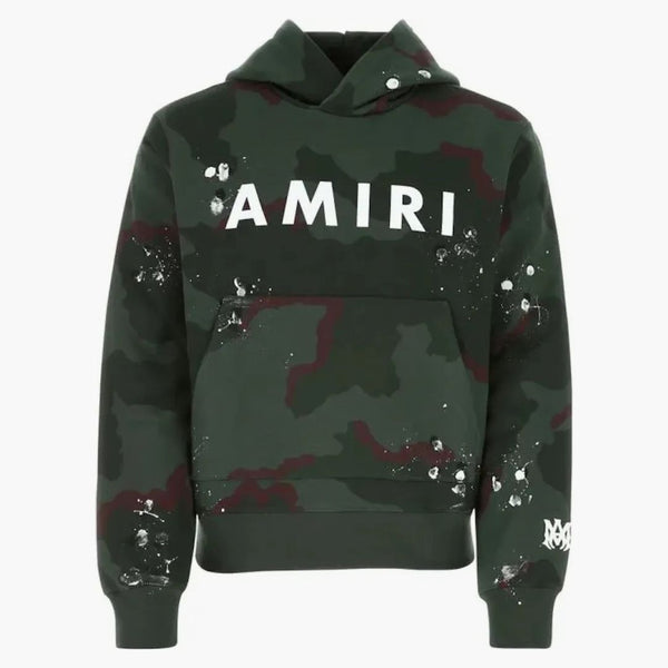 Amiri Army Core Logo Felpa con cappuccio camo