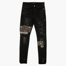Amiri Artpatch Checker Skinny Jeans Black