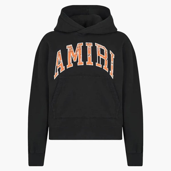 Amiri Bandana Applique con cappuccio nero/arancione