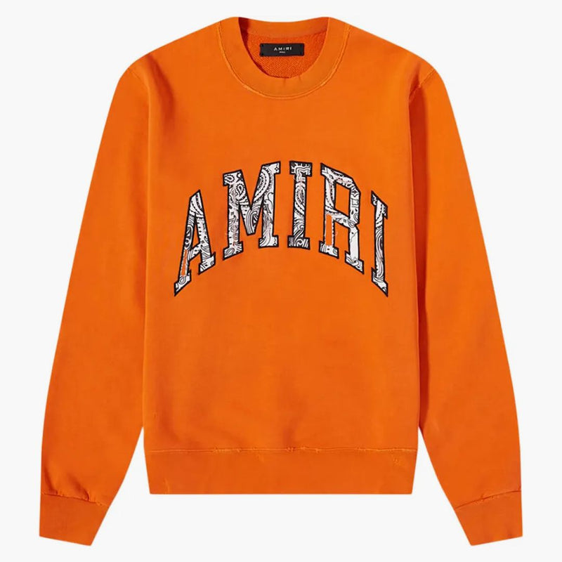 Amiri Bandana Applique Logo CrewNeck Orange/White