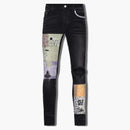 Amiri Bandana Art Patch Jean Agged Black