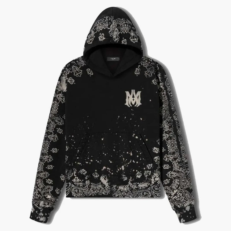 Amiri Bandana Bleach All Over Hoodie Black