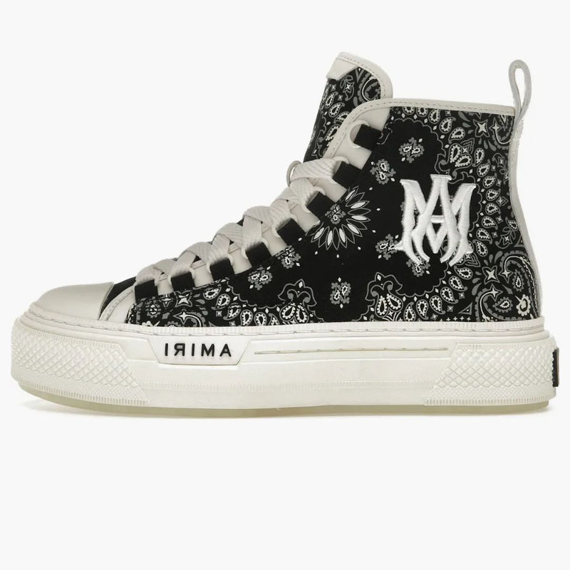 Amiri Bandana Court Hi-top Sneaker Black White (Women's)