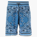 Amiri Bandana Crochet Basketball Shorts Carolina Blue