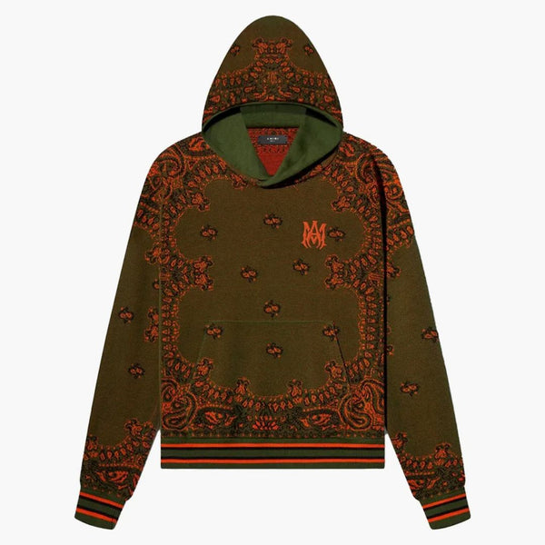 Amiri Bandana Paisley Hoodie Green