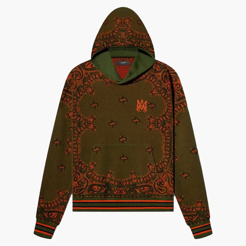 Amiri Bandana Paisley Hoodie Green