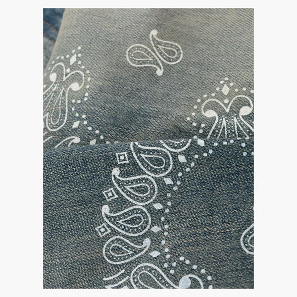 Amiri Bandana Print Skinny Jeans Clay Indigo