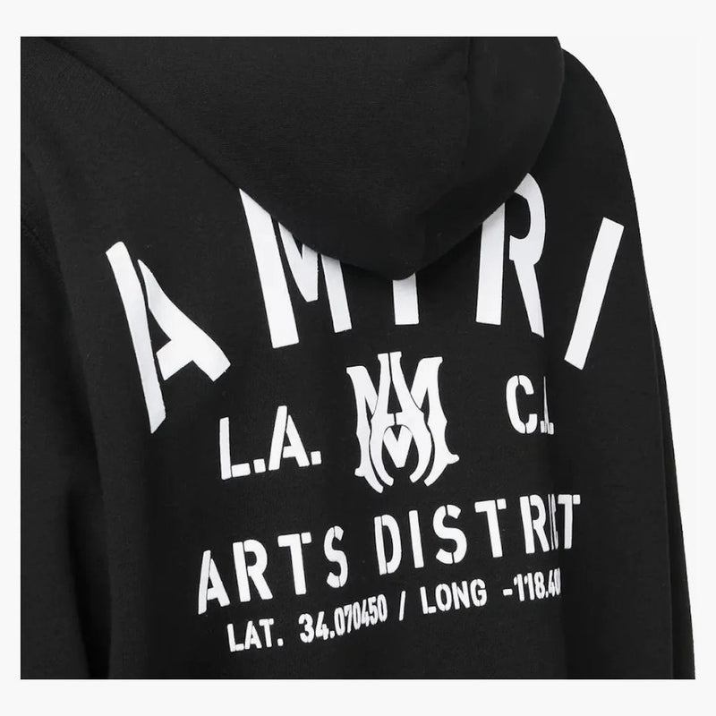 Amiri stencil huva tröja svart/vit