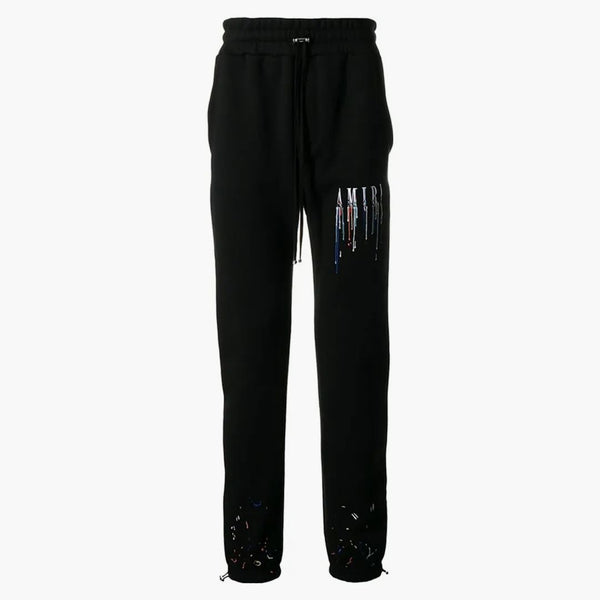 Amiri Core Logo Paint Drip Trip Talkpants Black