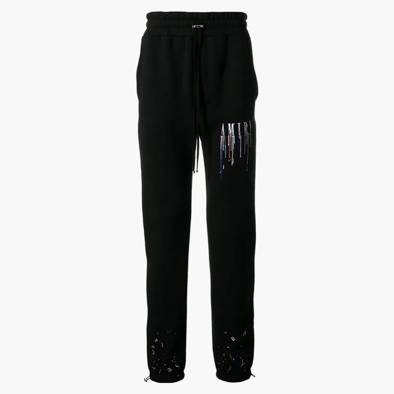 Amiri Core Logo Paint Drip Trip Talkpants Black