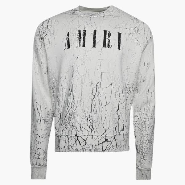 Amiri prasklé barvivo jádro logo CrewNeck White/Black