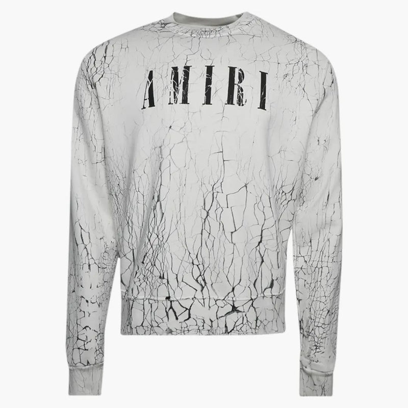 Amiri prasklé barvivo jádro logo CrewNeck White/Black