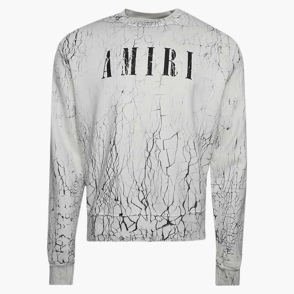Amiri prasklé barvivo jádro logo CrewNeck White