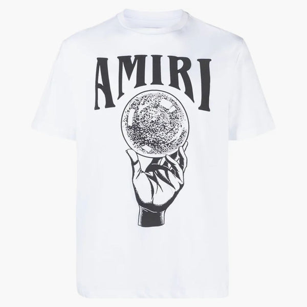 Amiri Crystal Ball krátký rukáv tričko bílé