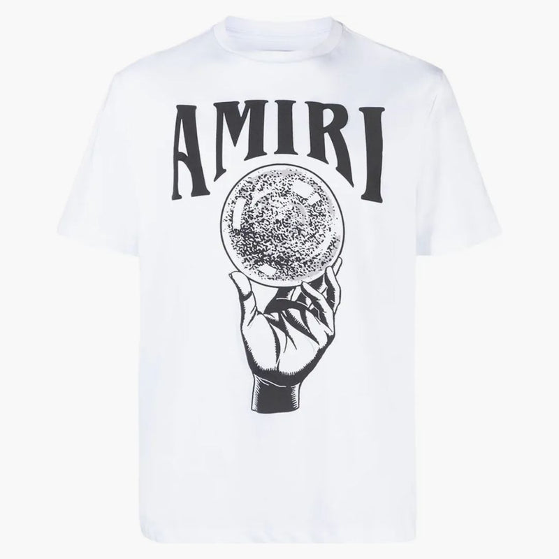 Amiri Crystal Ball krátký rukáv tričko bílé