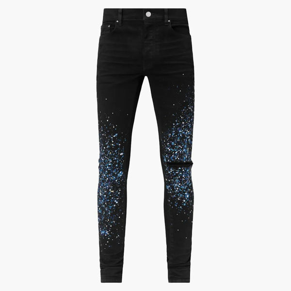 Amiri Crystal Paiter Jeans Overdyed Black