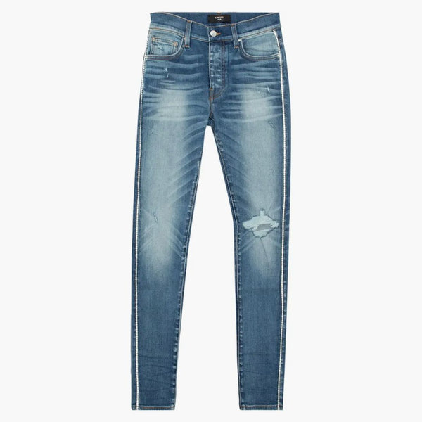 Amiri Crystal Track Jeans 70's Indigo