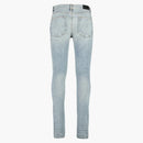 Amiri Destroyed Slim Fit Jeans Stone Washed Blue/black