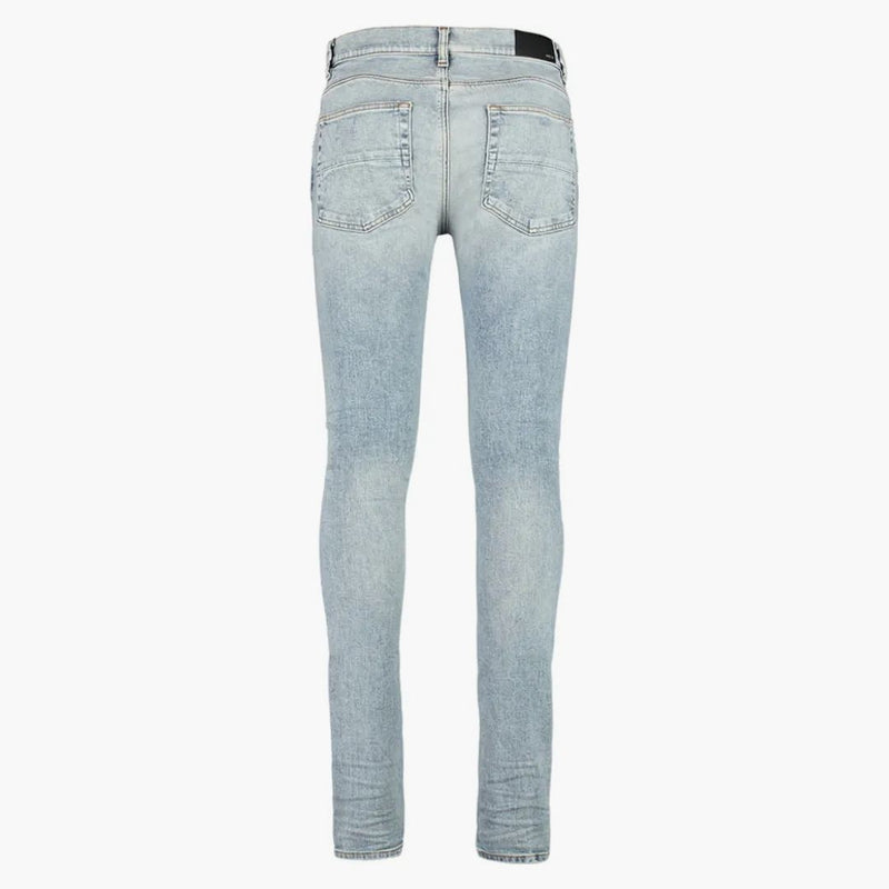 Amiri distrutto slim fit jeans in pietra lavata blu/nero