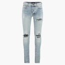 Amiri Destroyed Slim Fit Jeans Stone Washed Blue/black