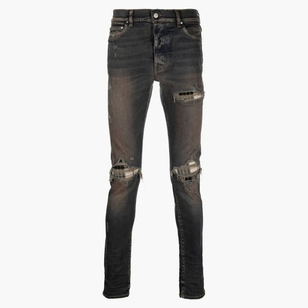 Amiri zoufalý efekt Slim Fit Jeans Agged Black