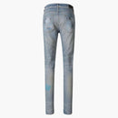 Amiri Distressed Mid-Rise Jeans Blue