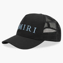 Amiri haftowane logo caper czapka czarna/Carolina Blue