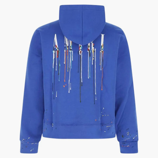 Amiri vyšívané barvy odkapávání jádra Logo Hoodie Blue