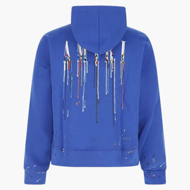 Amiri vyšívané barvy odkapávání jádra Logo Hoodie Blue